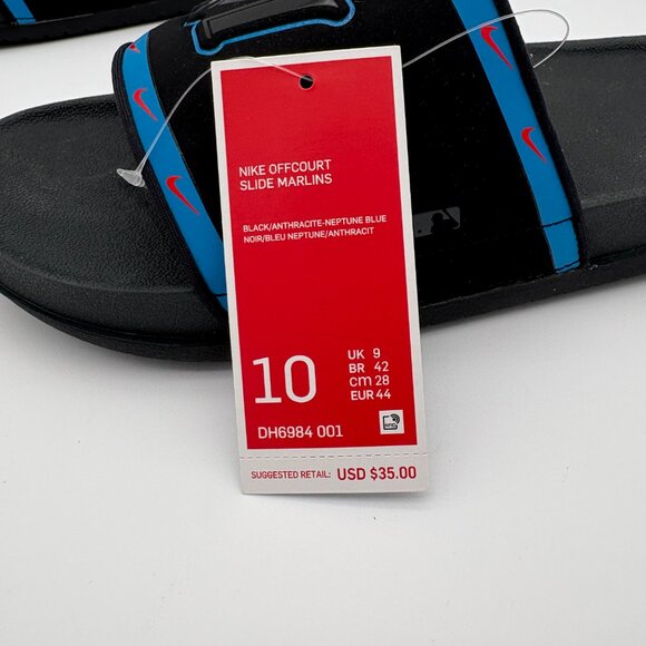 NWT Men's Size 10 Nike Off Court Miami Marlins Slip On Style Slides Sandals - Picture 6 of 8